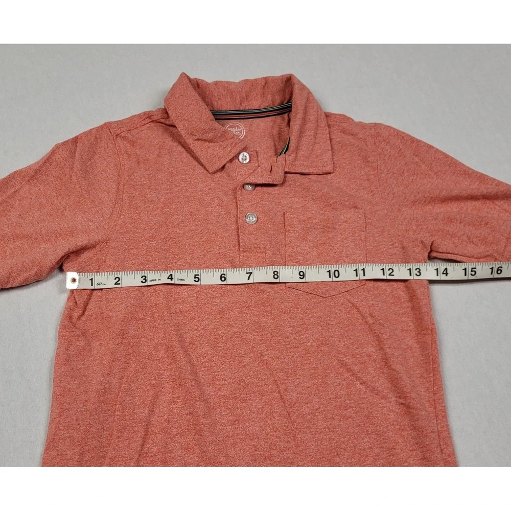 Wonder Nation Boy's Heathered Orange Short Sleeve Polo Shirt Size M (8)
